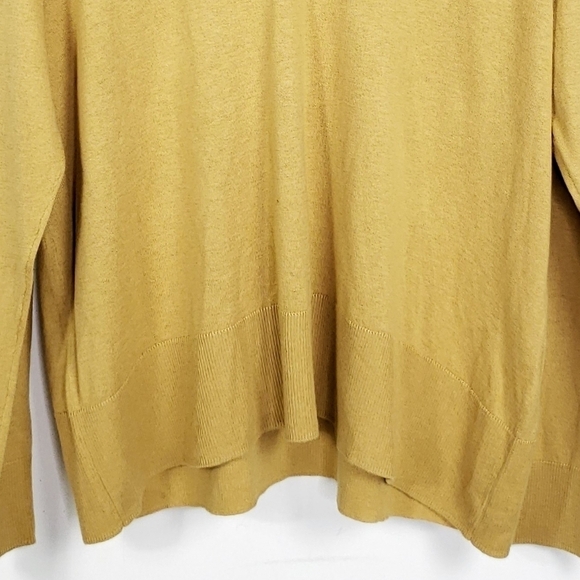 J JILL silk/ cotton blend mustard yellow/ gold sweater size Medium - Picture 6 of 6